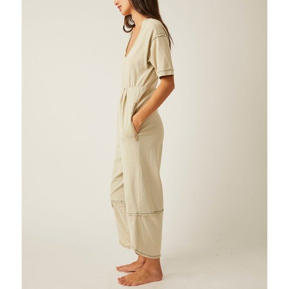 FREE PEOPLE Good Side Romper / Lime Bean - Picture 5 of 9
